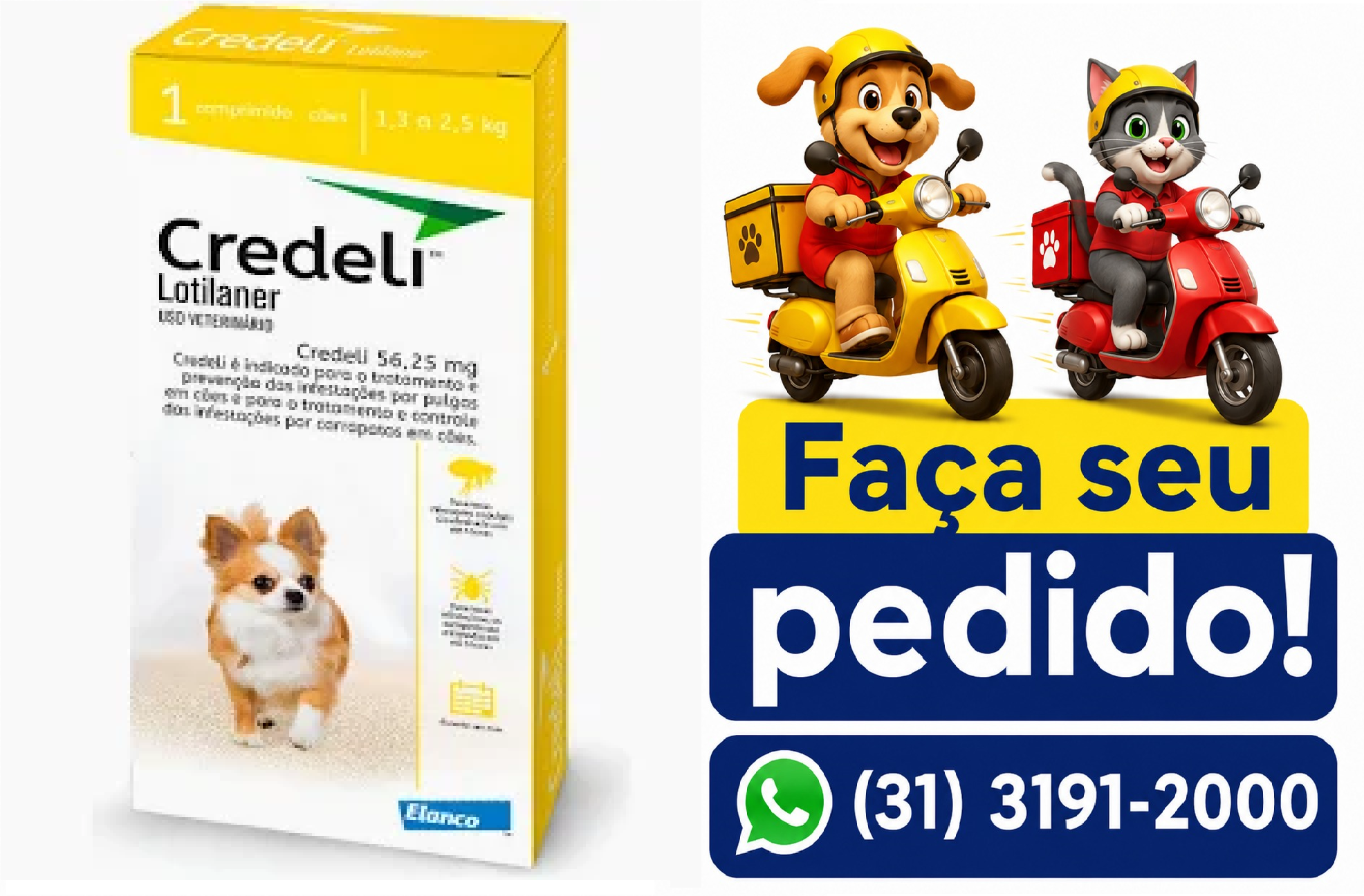 CREDELI 1,3 A 2,5KG 56,25MG 1 COMP ELANC
