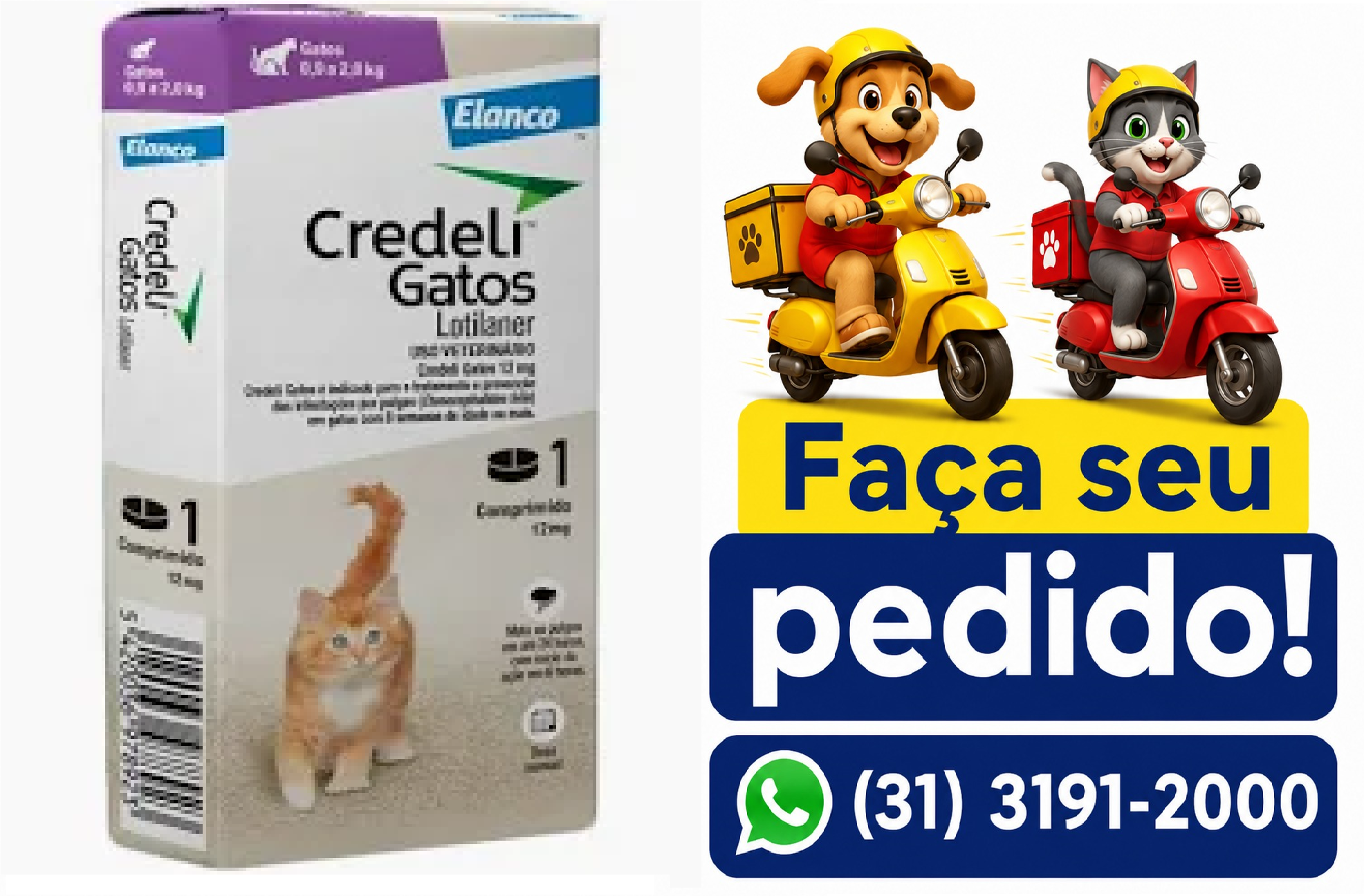 CREDELI GATOS 12MG(0,9 A 2,0KG) ELANCO