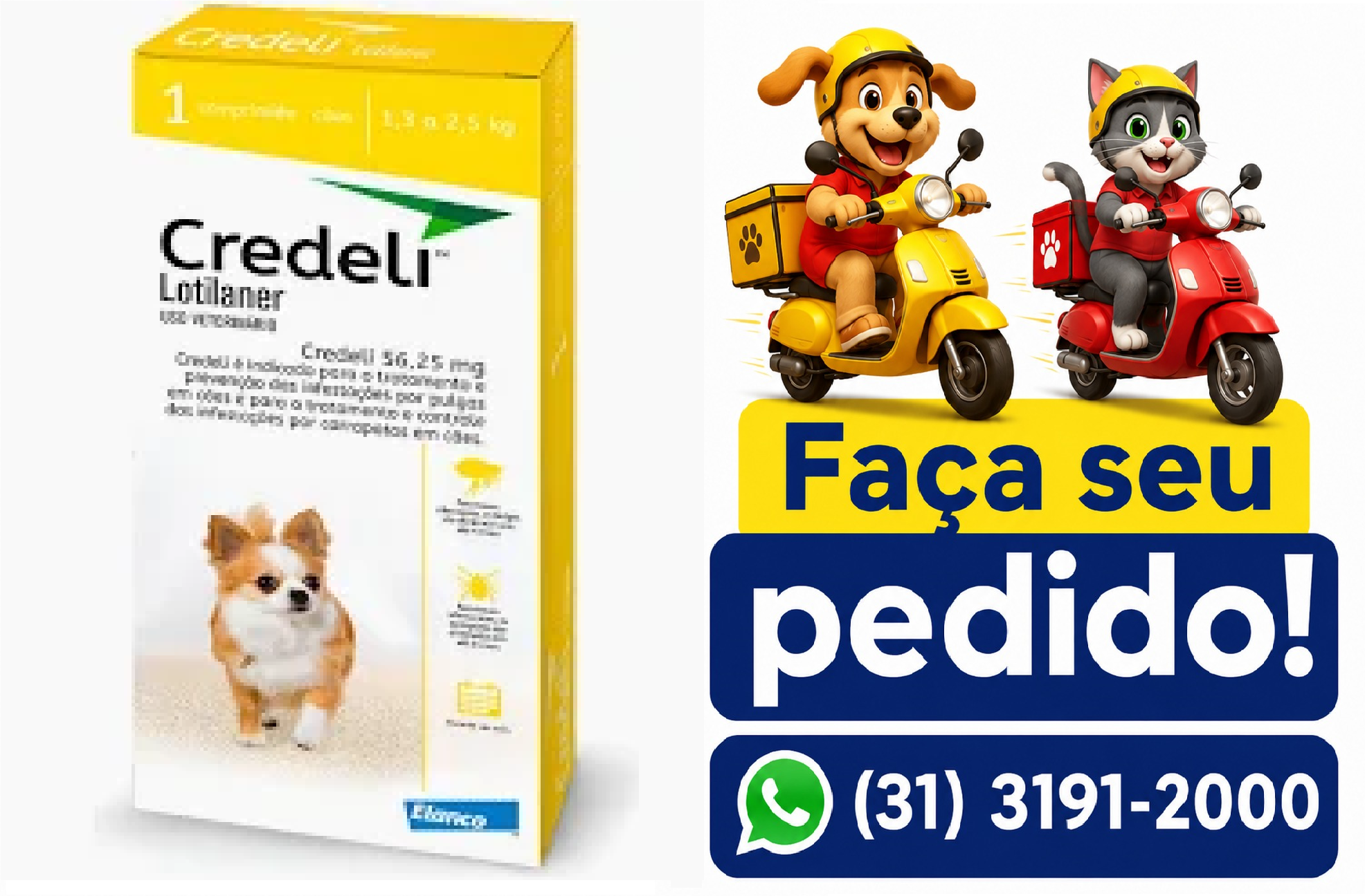 CREDELI 1,3 A 2,5KG 56,25MG 3 COMP ELANC