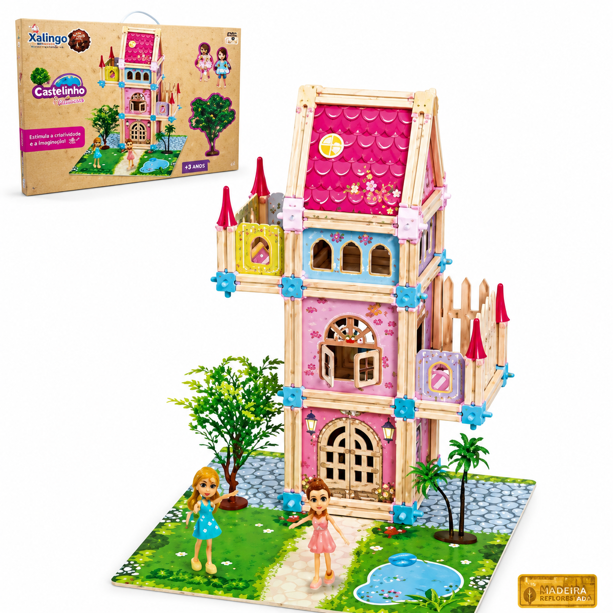 Casinha 3D Monte e Brinque 100 Peças DM Toys