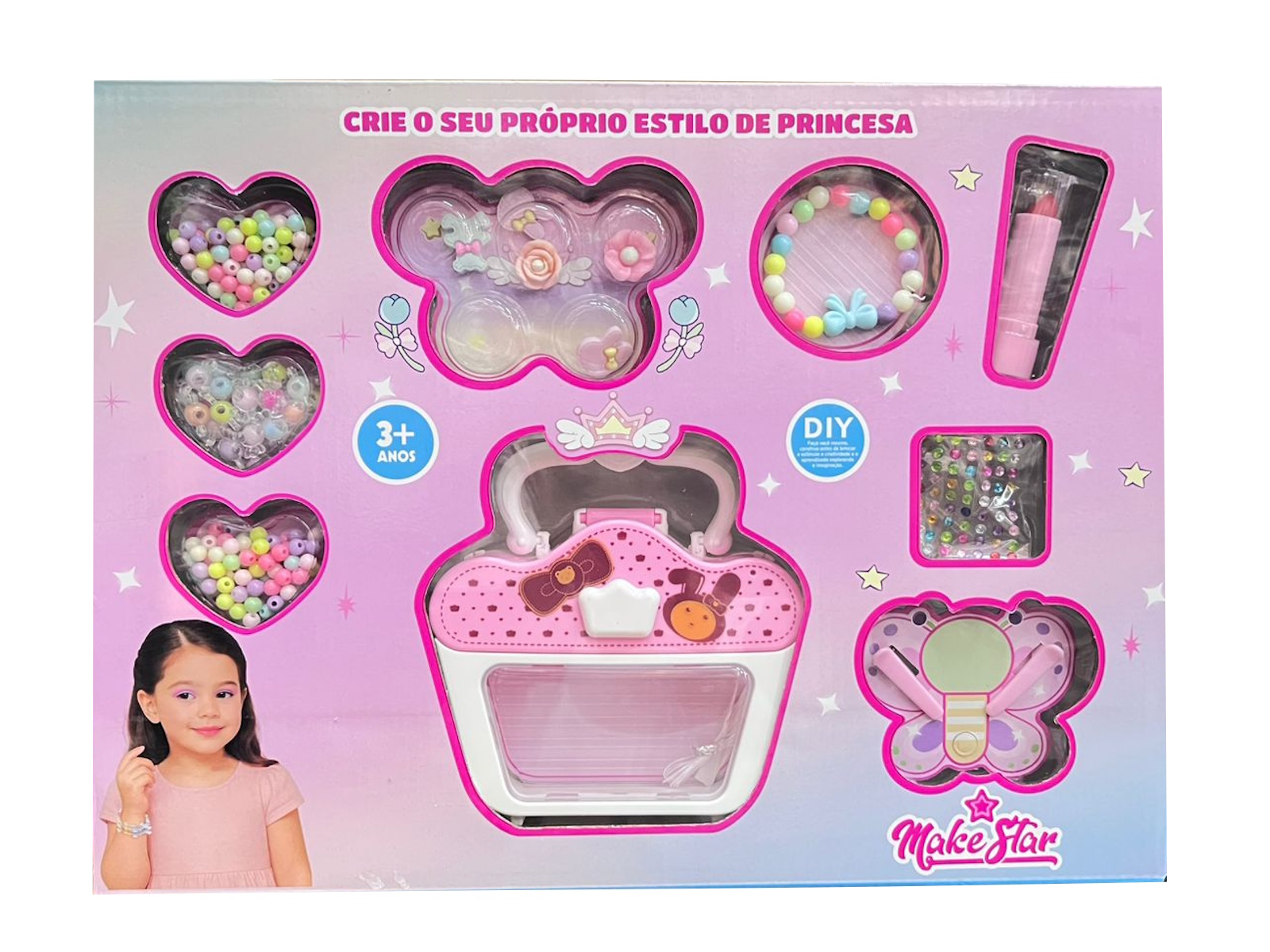 Kit Infantil Make Star Crie Seu Próprio Estilo de Princesa – 3566