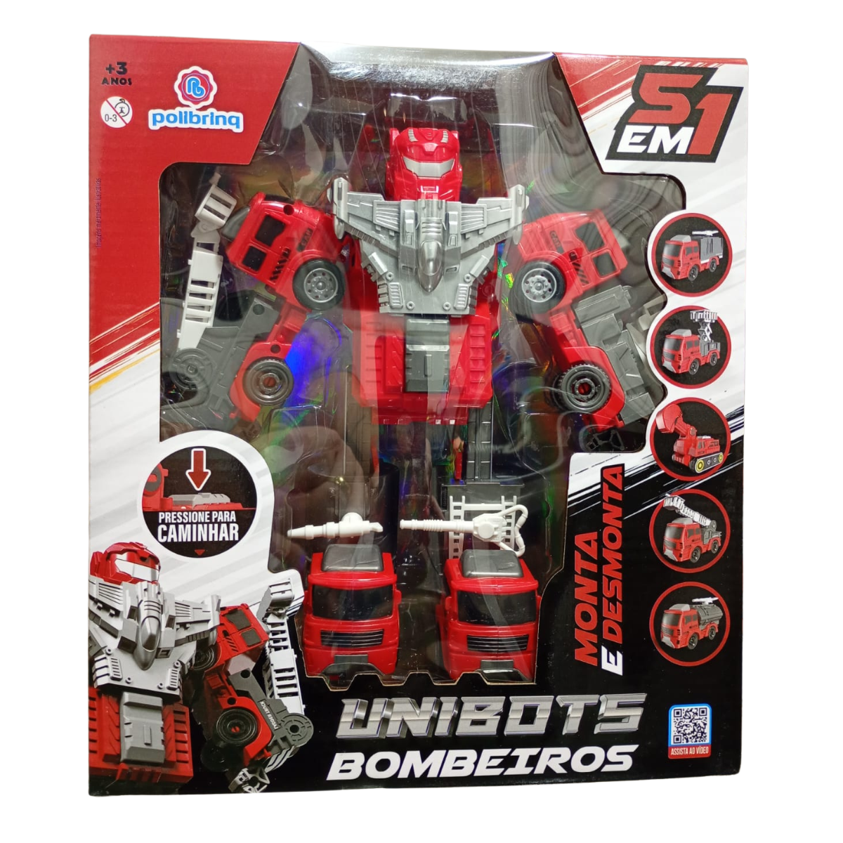 Robô Transformável Unibots Bombeiro 5 em 1