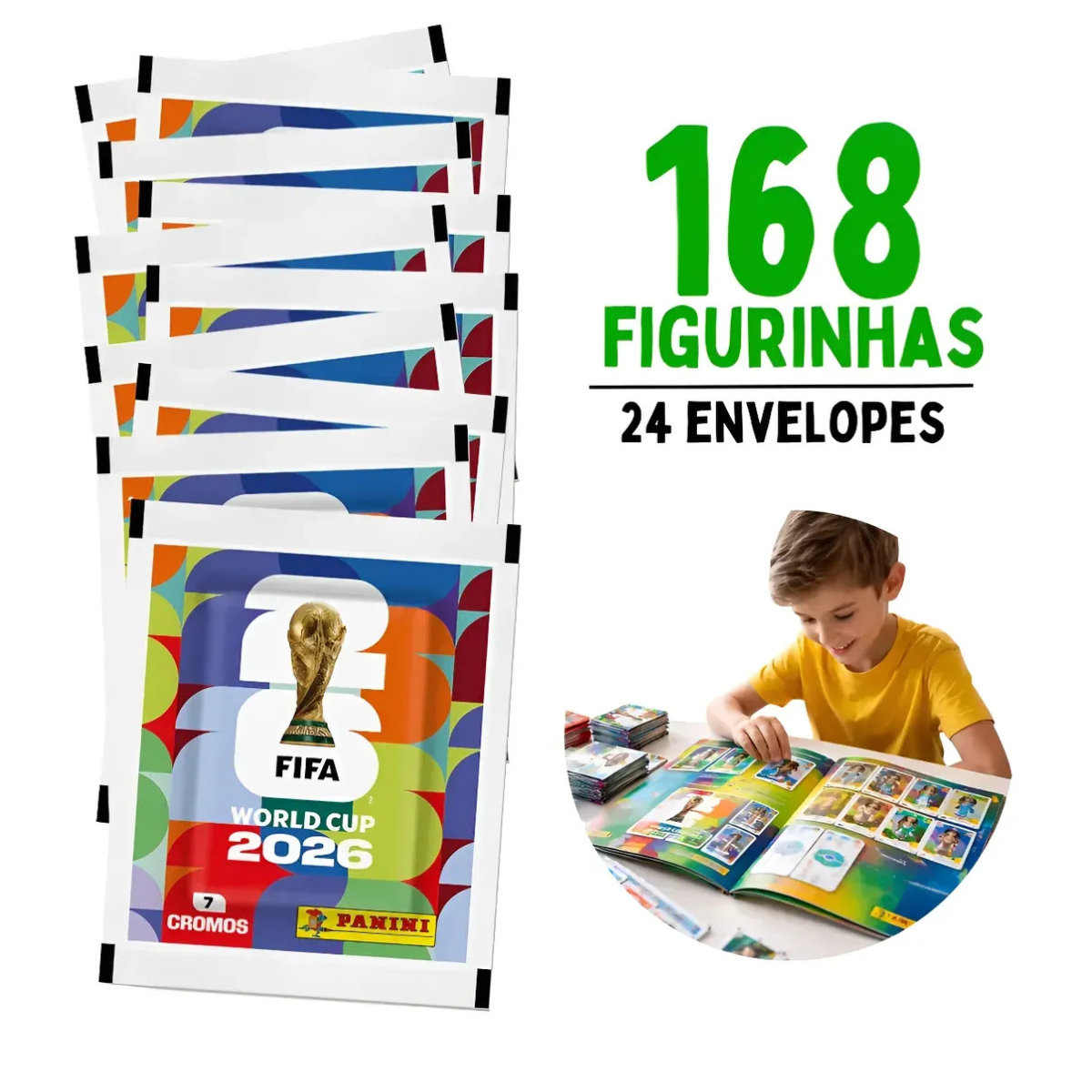 24 Envelopes de figurinhas Copa do Mundo FIFA 2026 Original PANINI