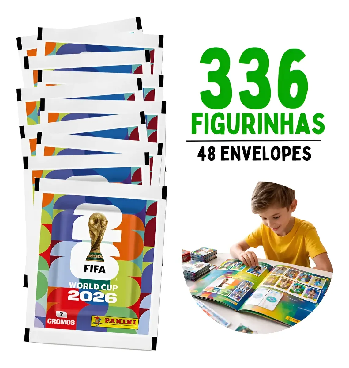 48 Envelopes de figurinhas Copa do Mundo FIFA 2026 Original PANINI
