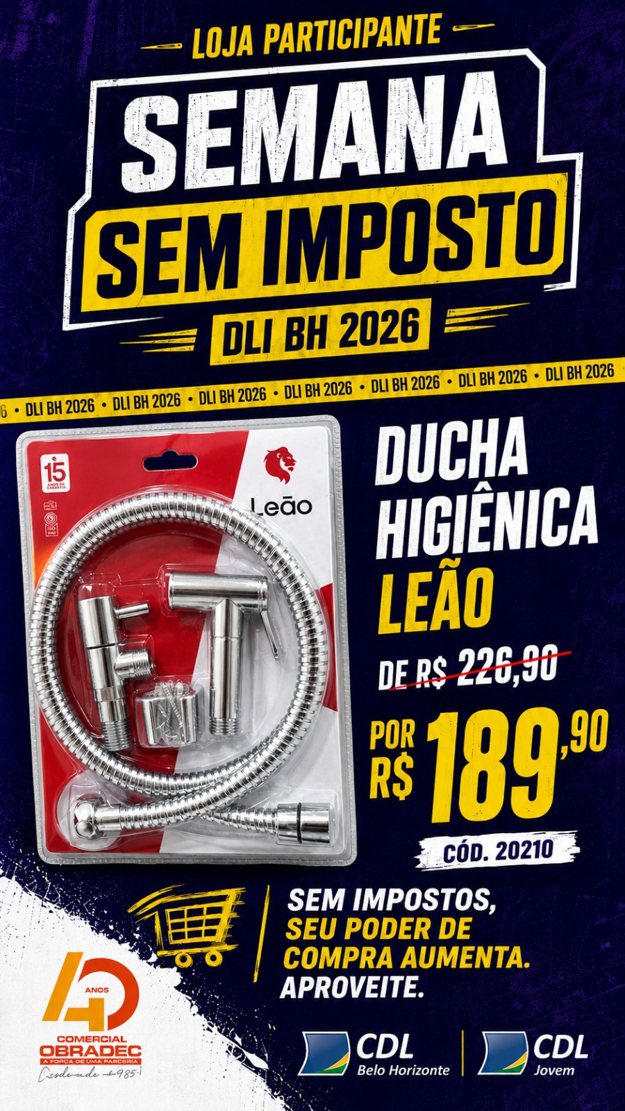 DUCHA HIGIENICA 3101 1,20M 1/4 VOLTA LINH SLIM FIT