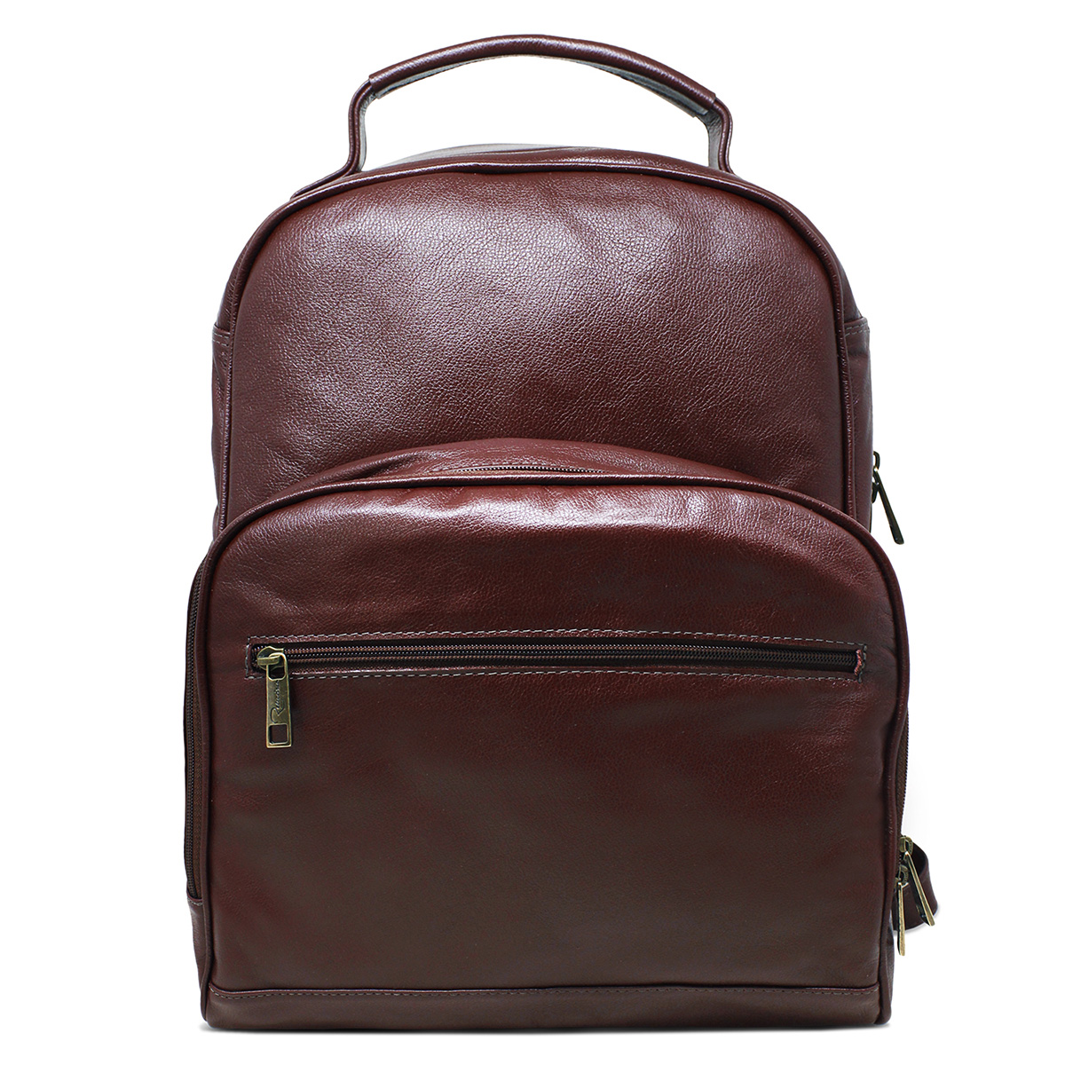 Mochila de Couro Unissex Theo Cor:Marsala
