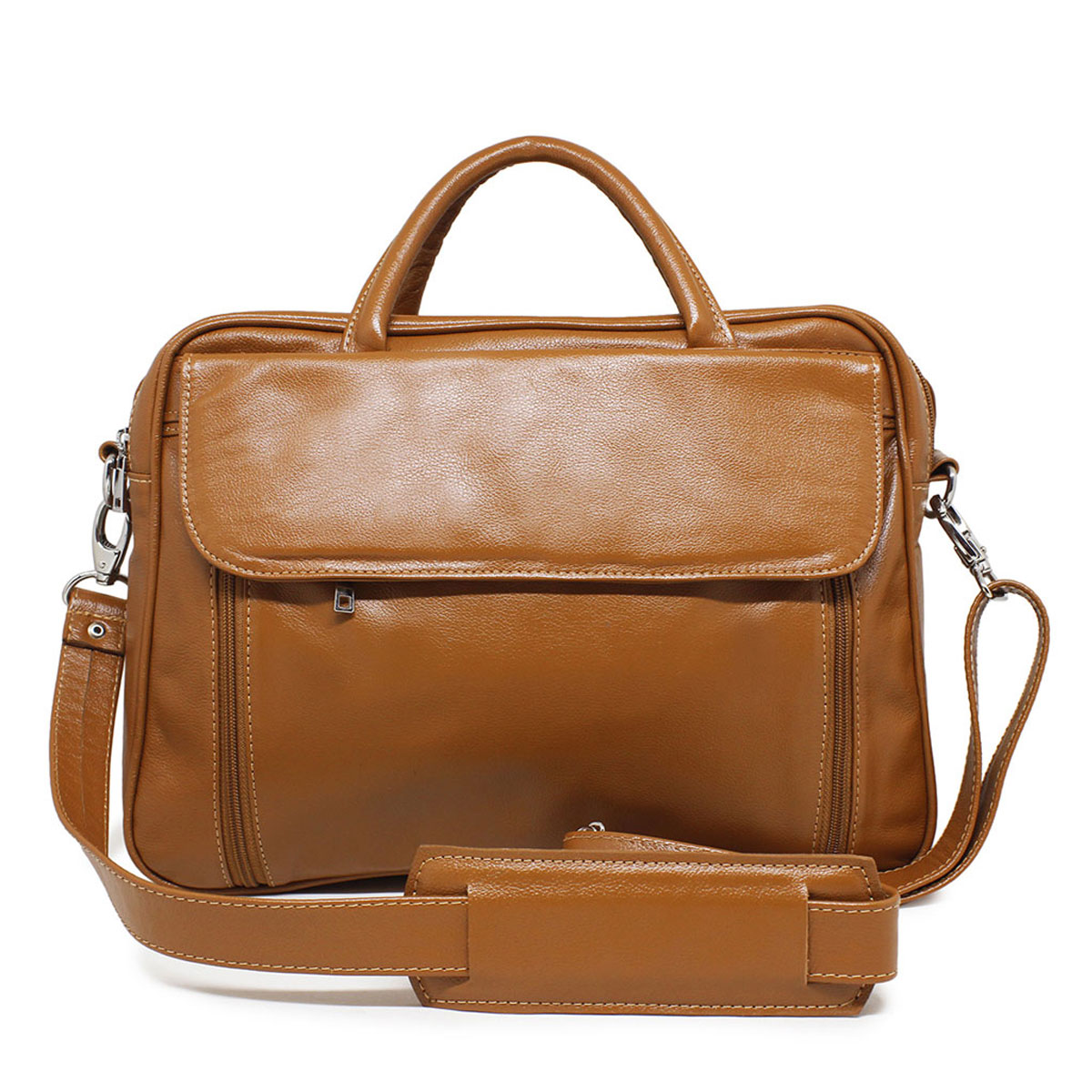 Pasta Executiva de Couro Lab Masculina 15,6 Polegadas Cor:Caramelo