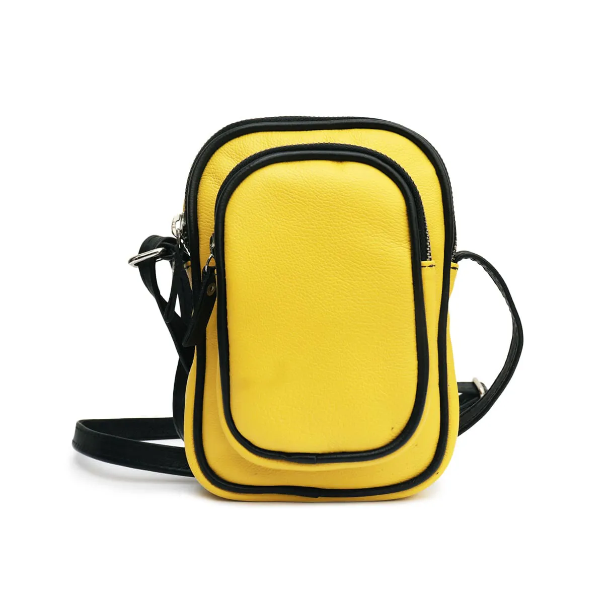 Shoulder Bag de Couro Manu Cor:Amarelo