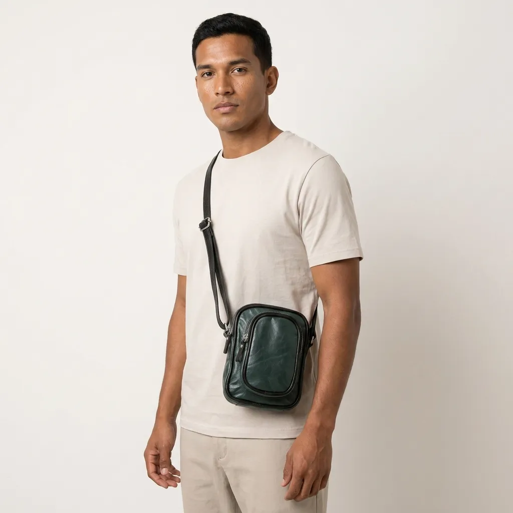 Shoulder Bag de Couro Manu Cor:Verde
