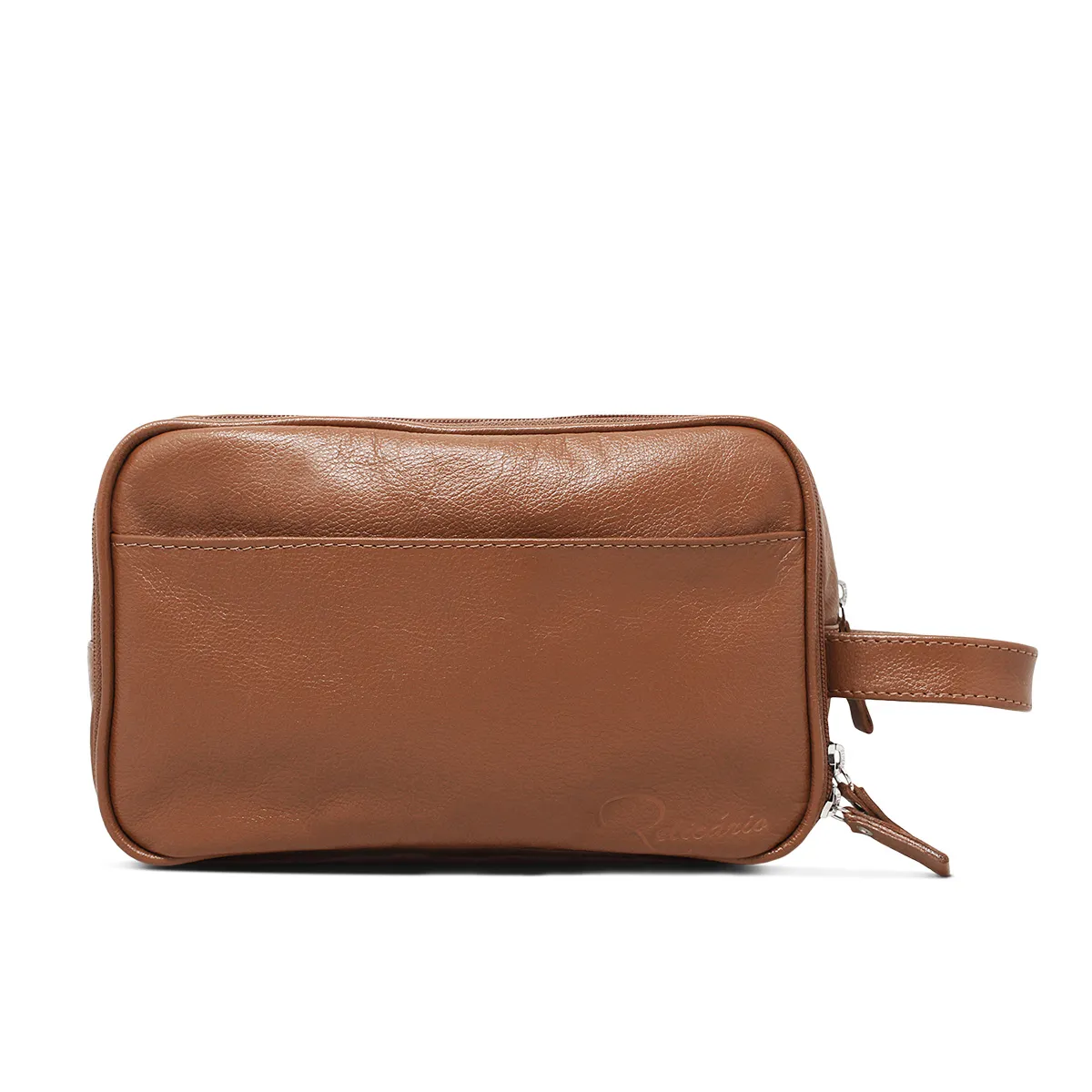 Necessaire de Couro Masculina Arizona Cor: Caramelo