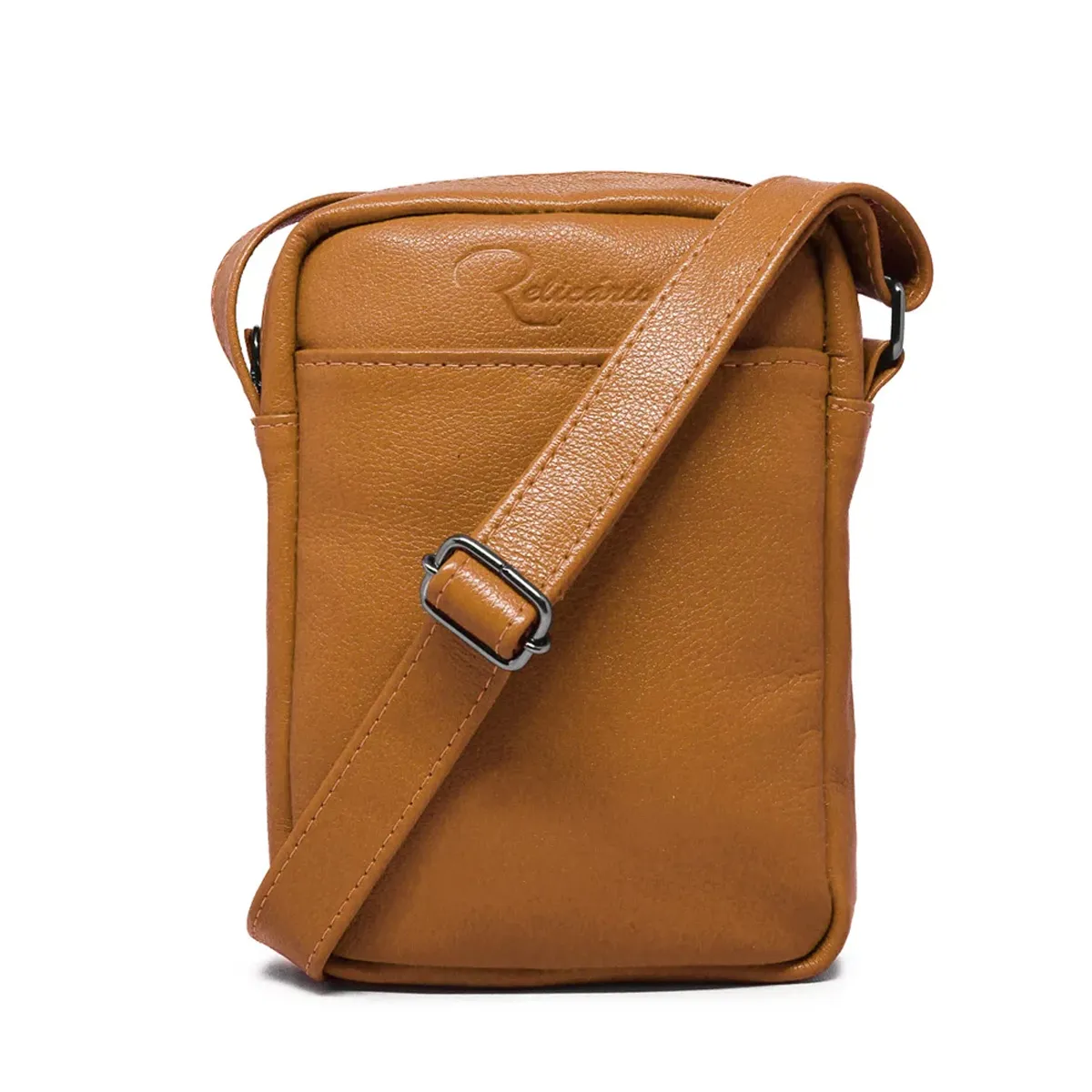 Shoulder Bag de Couro Tom Cor:Caramelo